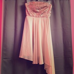 a GB strapless dress